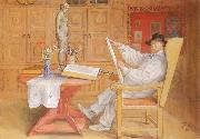 Carl Larsson self-portrait in the Studio oil painting